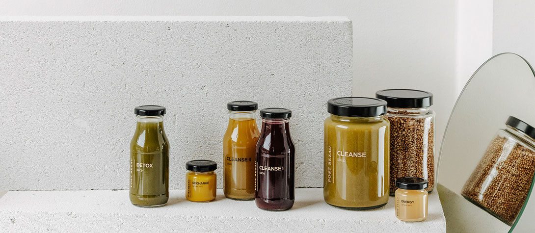 POST BEZAU JUICE Detox Kur mit Suppen, Säften, Ingwer Shots und Granola